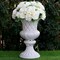 2 White 18-Inch Italian Pedestal FLOWER POTS VASES Crystal Beads Party Supplies